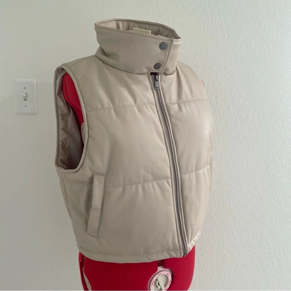 Anthropologie Faux leather cropped vest - Picture 1 of 4